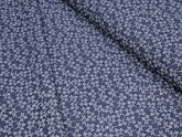 DARK BLUE WITH WHITE LEAF PRINTED PREMIUM MIX LINEN SHIRT FABRIC.